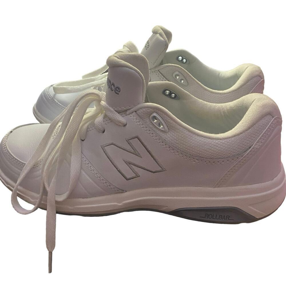 NEW BALANCE Women's Walking Sneakers, White/Gray Leather, 9, #WW813WT - Picture 4 of 12
